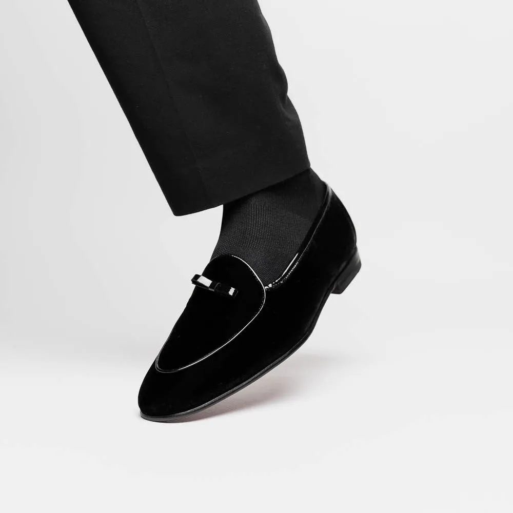 10-120-BLK ARCO Velvet Tuxedo Shoe, Black