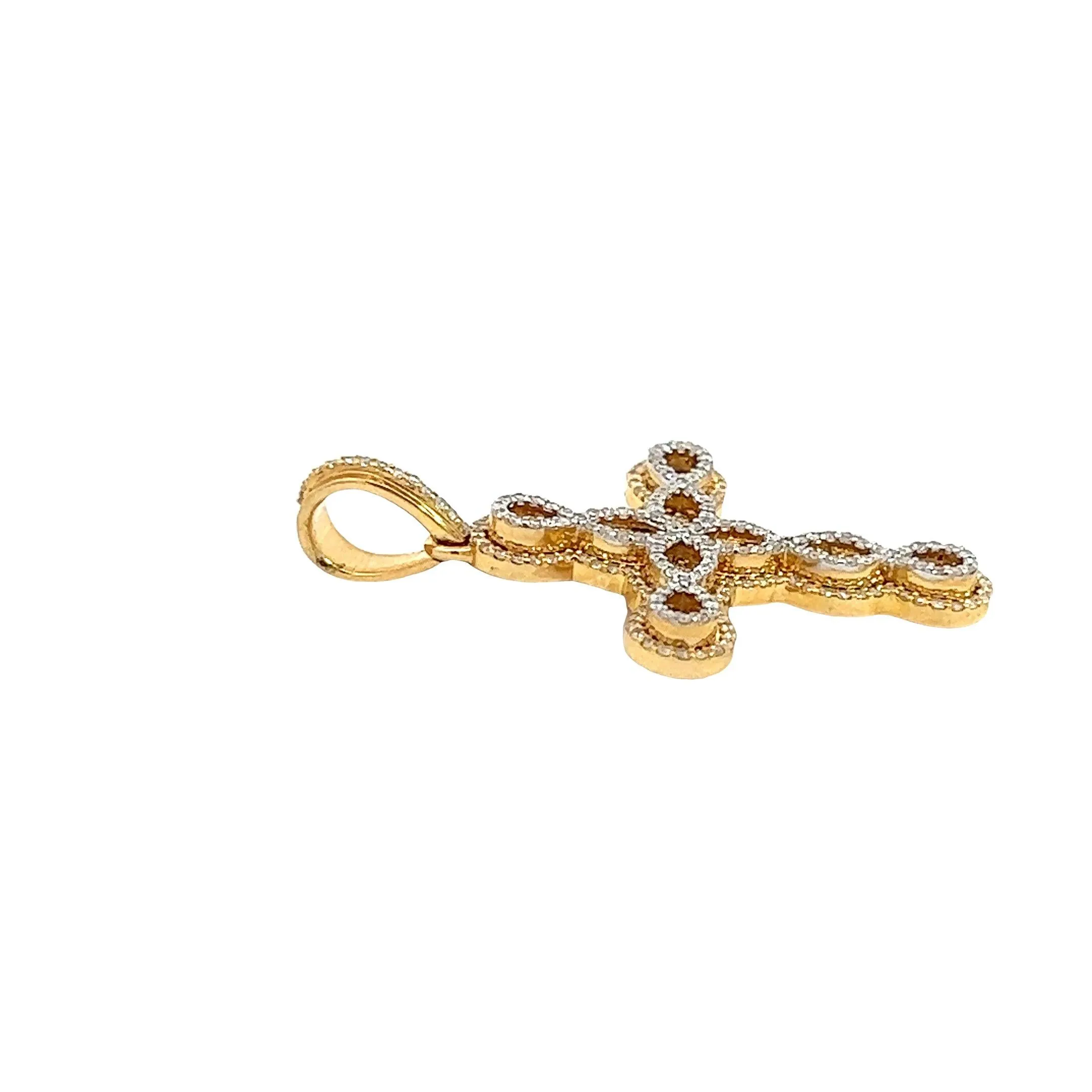 10K GOLD DIAMOND CROSS PENDANT 0.62 CT