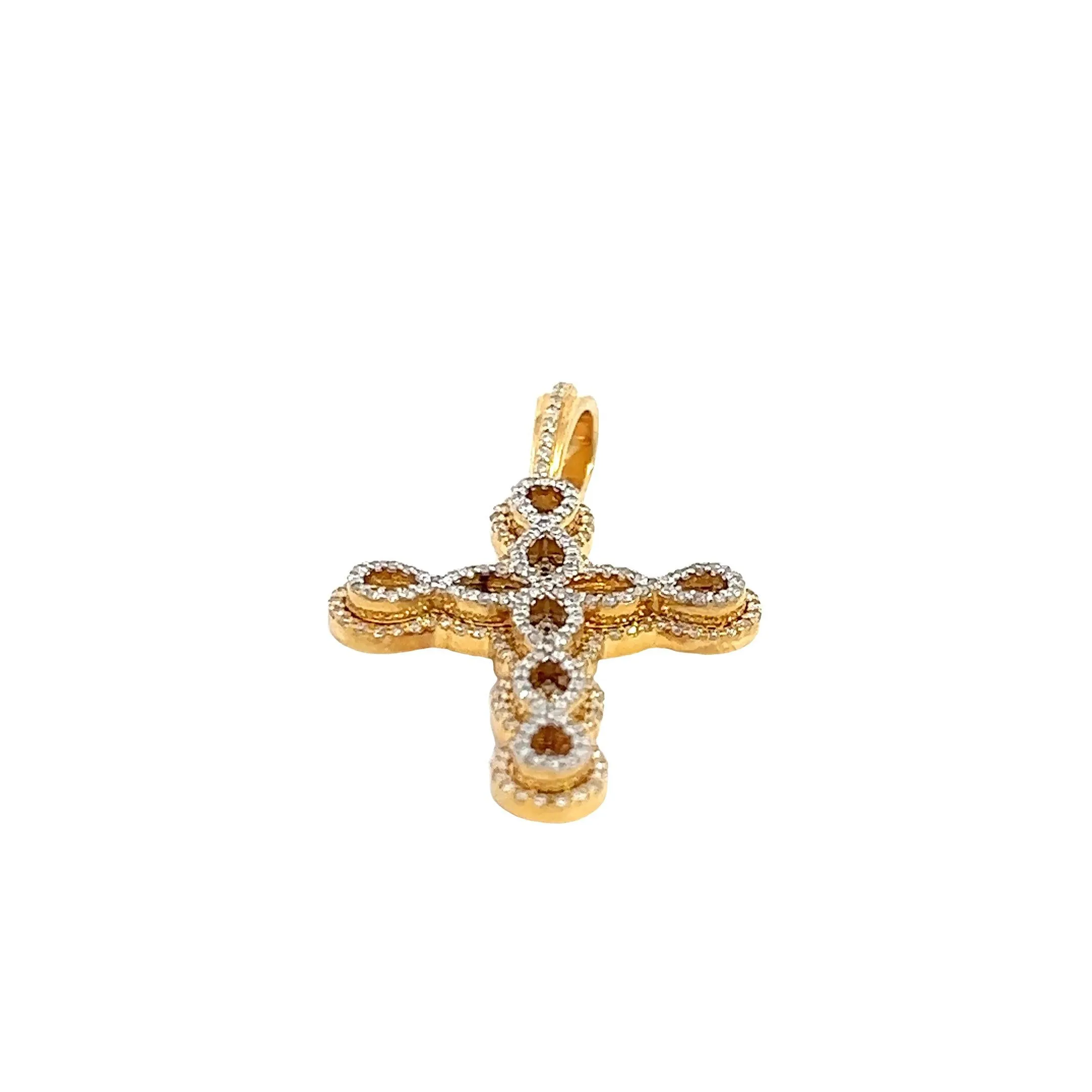 10K GOLD DIAMOND CROSS PENDANT 0.62 CT