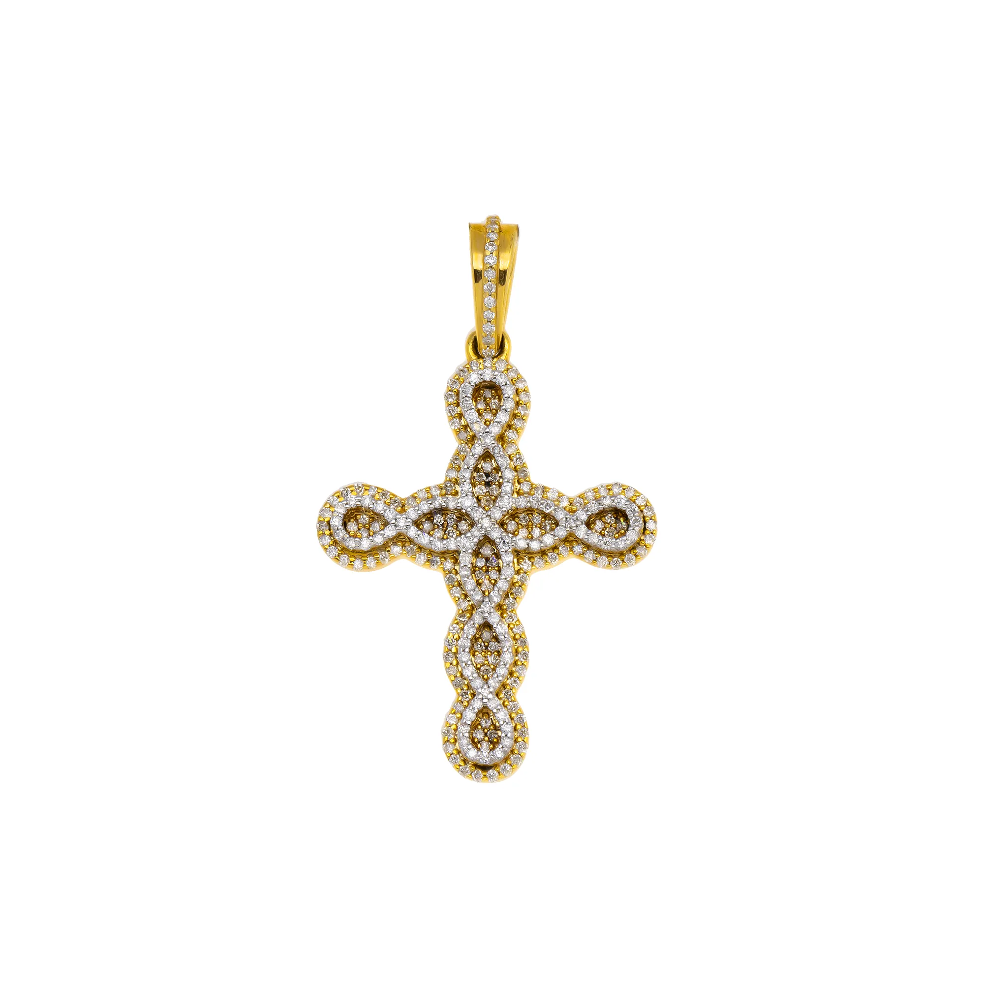 10K GOLD DIAMOND CROSS PENDANT 0.62 CT