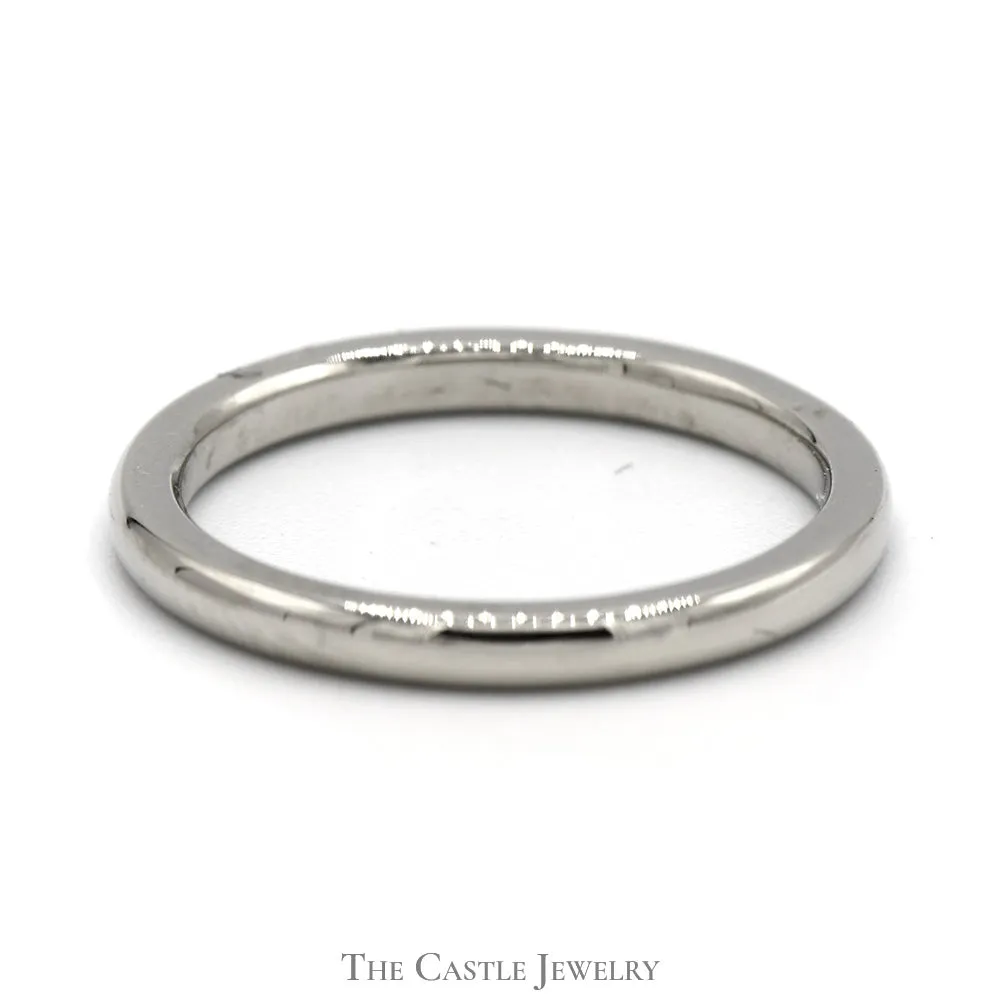 14k White Gold 2mm Polished Wedding Band - Size 5