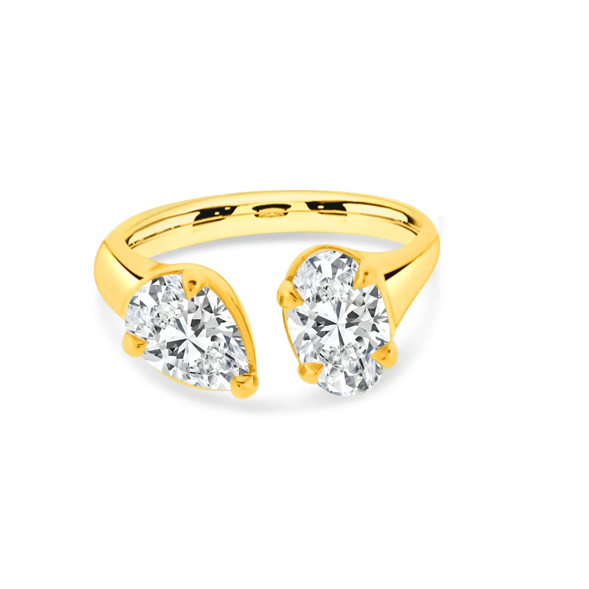 18K YELLOW GOLD "TOI ET MOI" DIAMOND RING