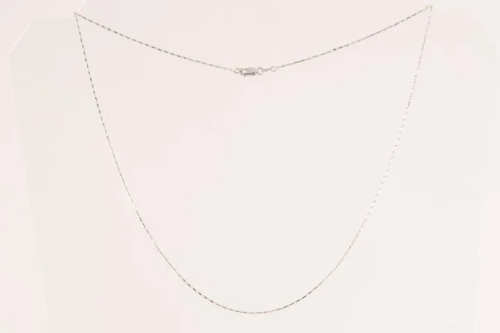 19” 14k White Gold Ingot Chain Necklace (2.40g.)