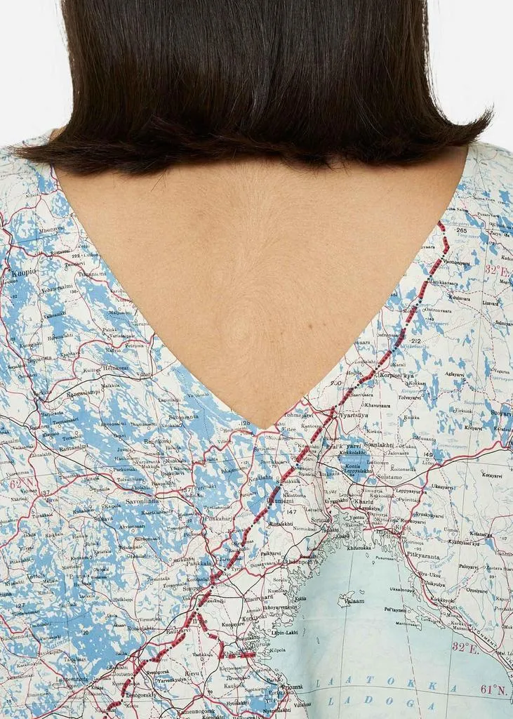 1950's SILK MAP TOP WHITE