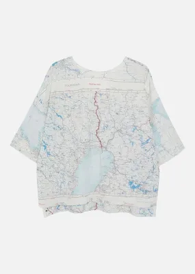 1950's SILK MAP TOP WHITE