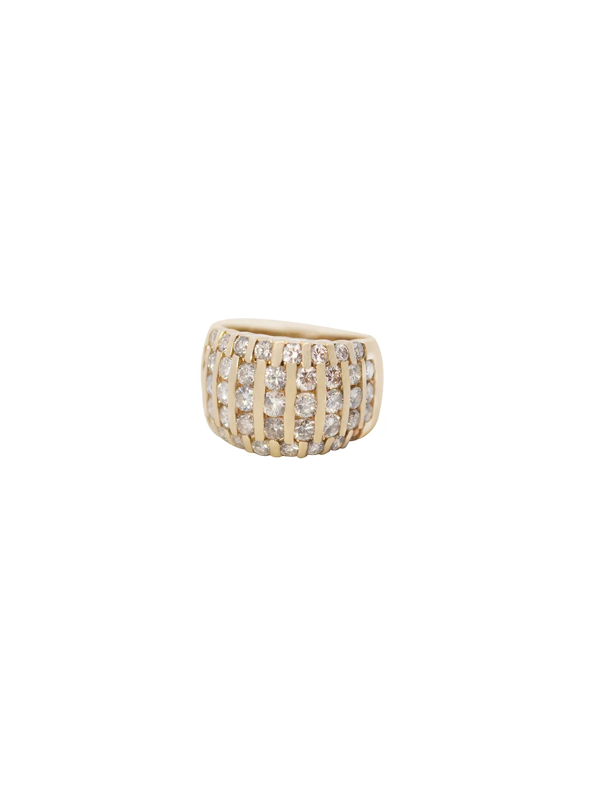 2.75ct Diamond 14K Gold Multi Row Ring