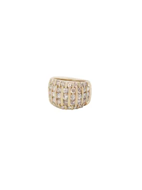 2.75ct Diamond 14K Gold Multi Row Ring