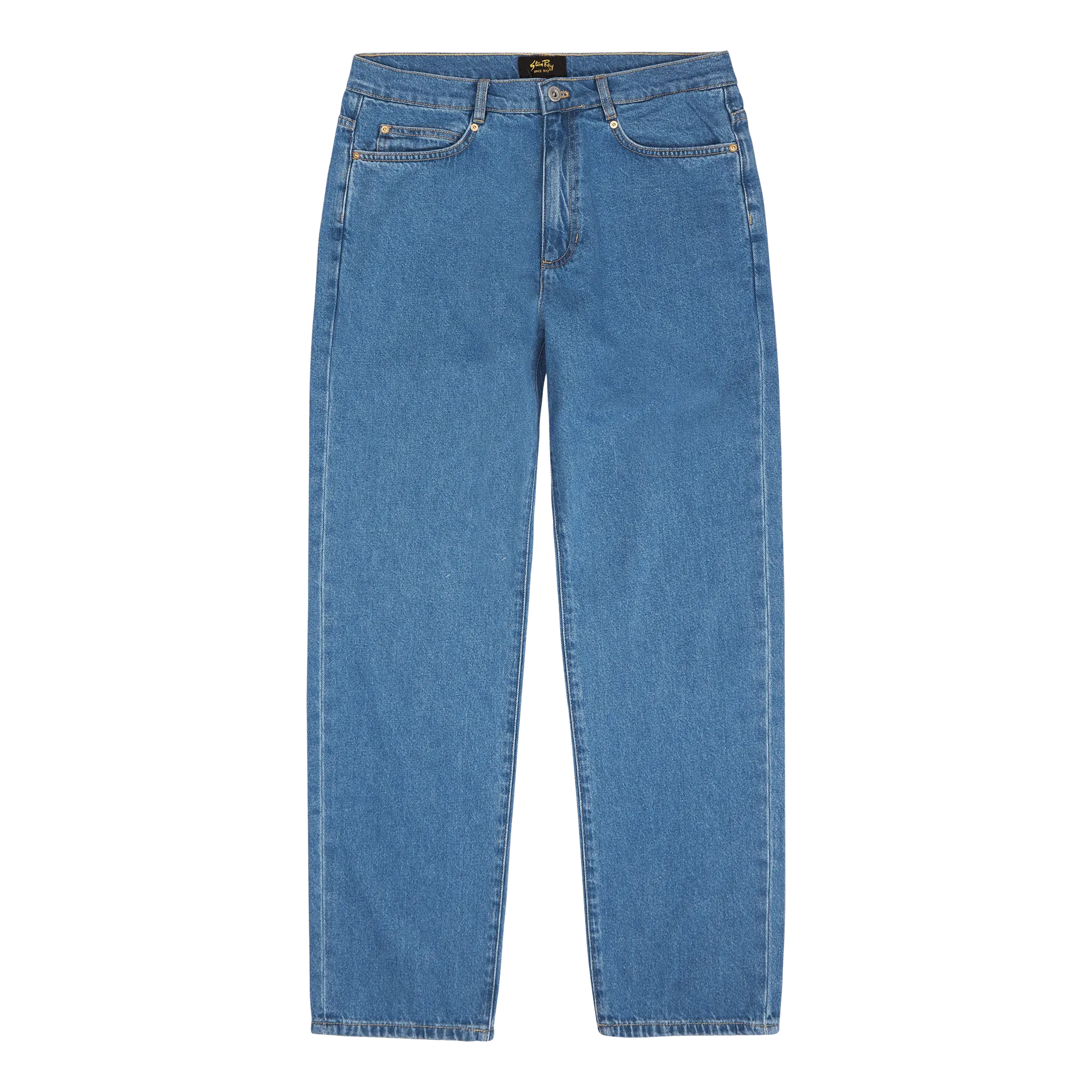 5 Pocket Straight Mid Stonewash Denim