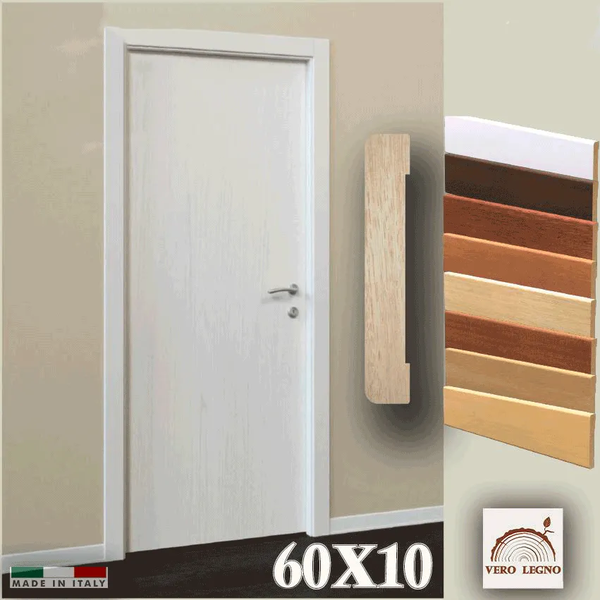 56ML di Coprifilo Mostrina telaio battisedia porte e finestre in Legno massello 60x10 ayous