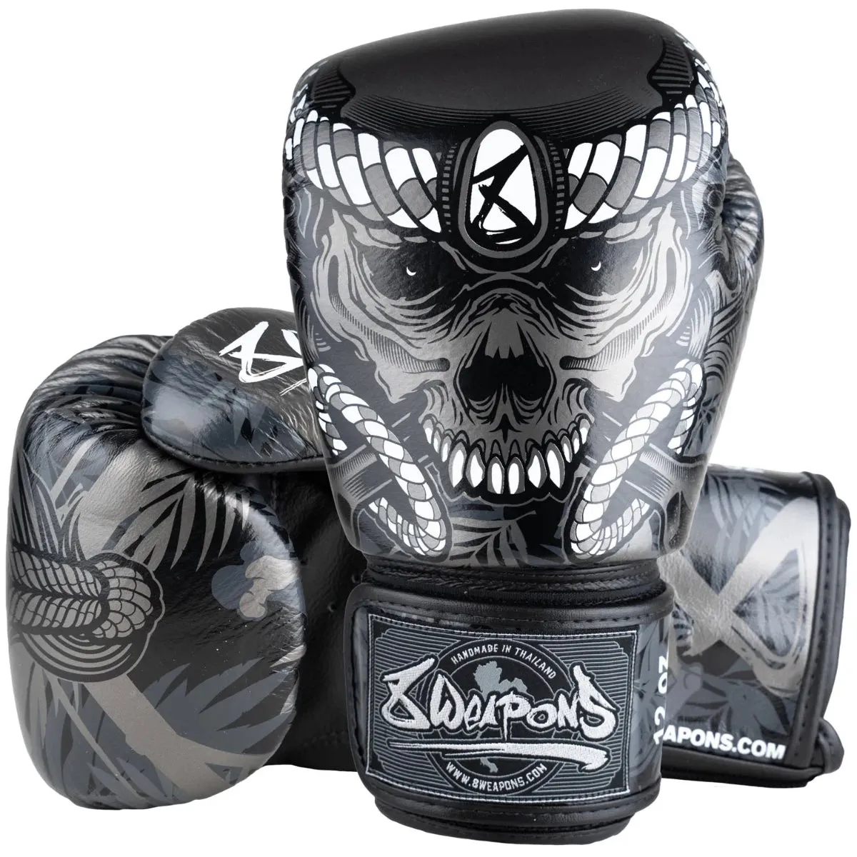 8 Weapons Bone Island Boxing Gloves Black