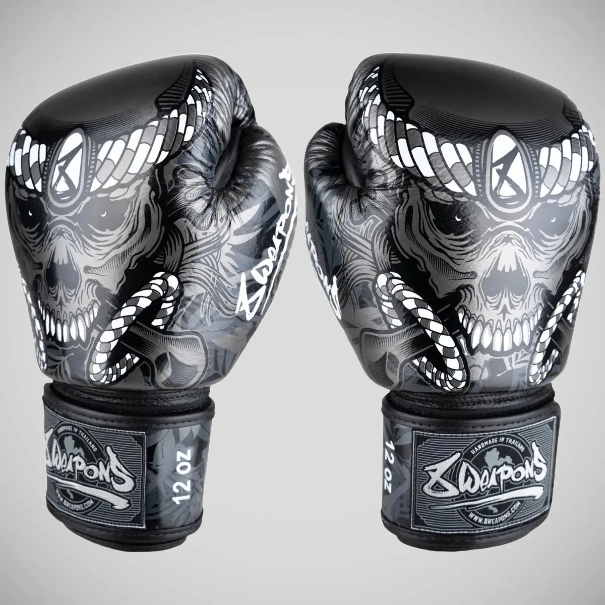 8 Weapons Bone Island Boxing Gloves Black