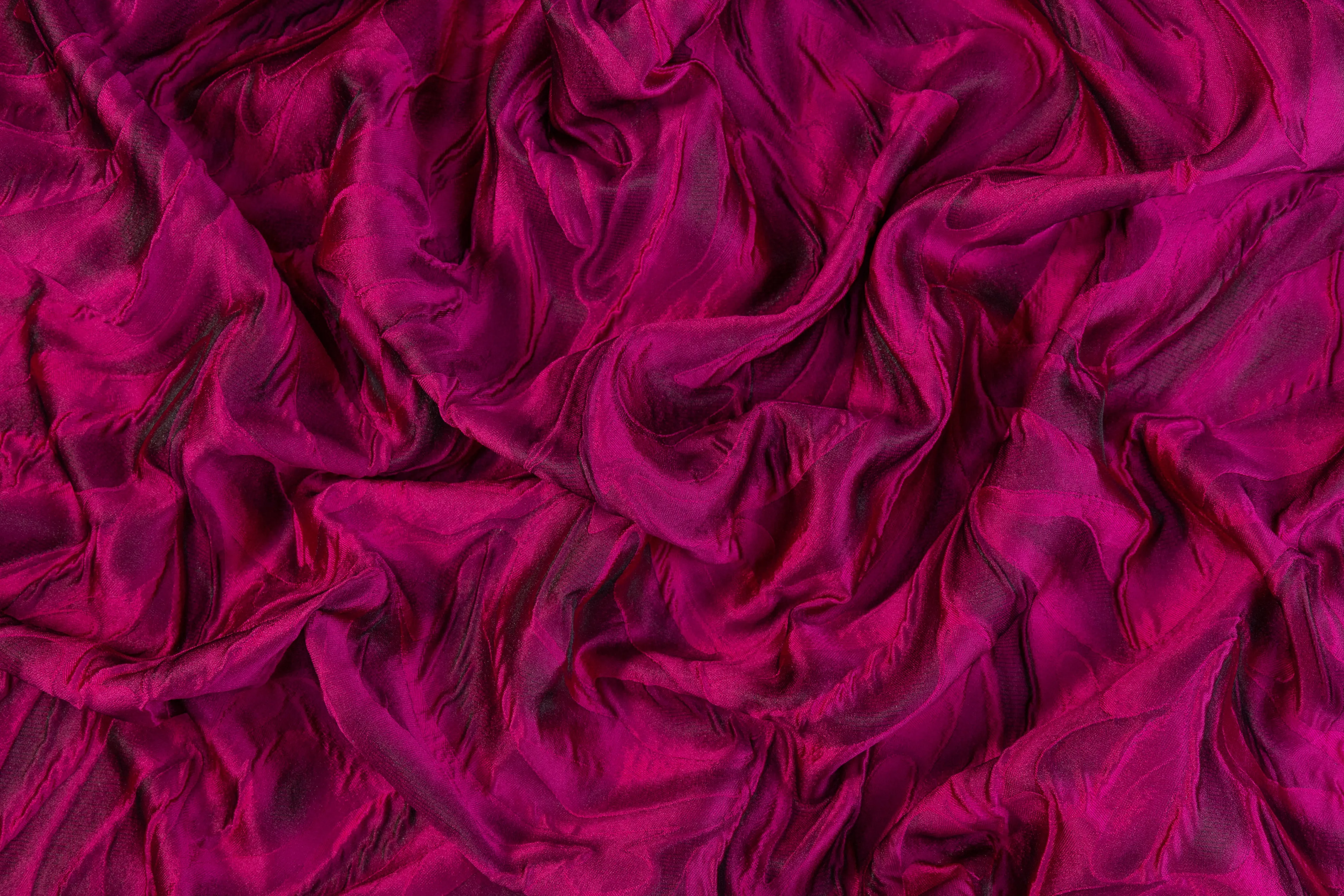 Abstract Italian Cloqué Brocade - Magenta