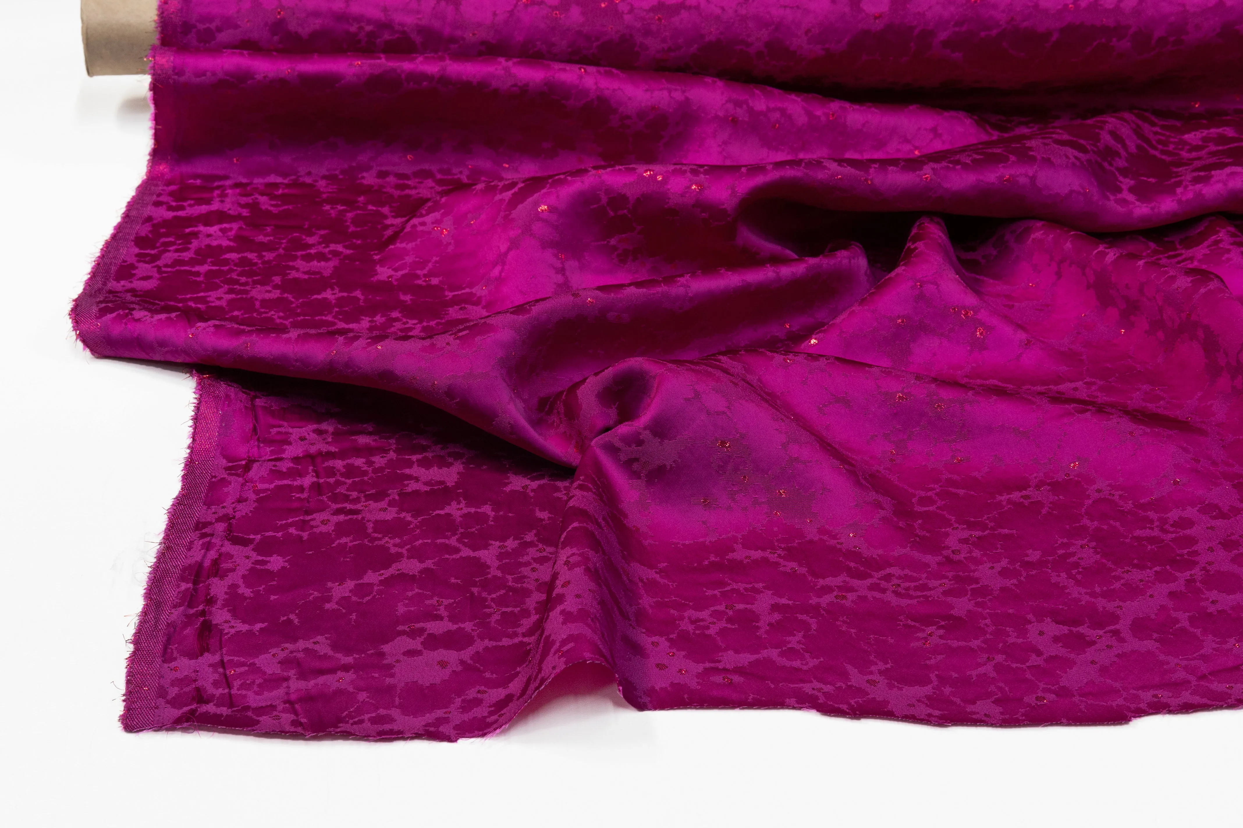 Abstract Metallic Italian Jacquard - Fuchsia