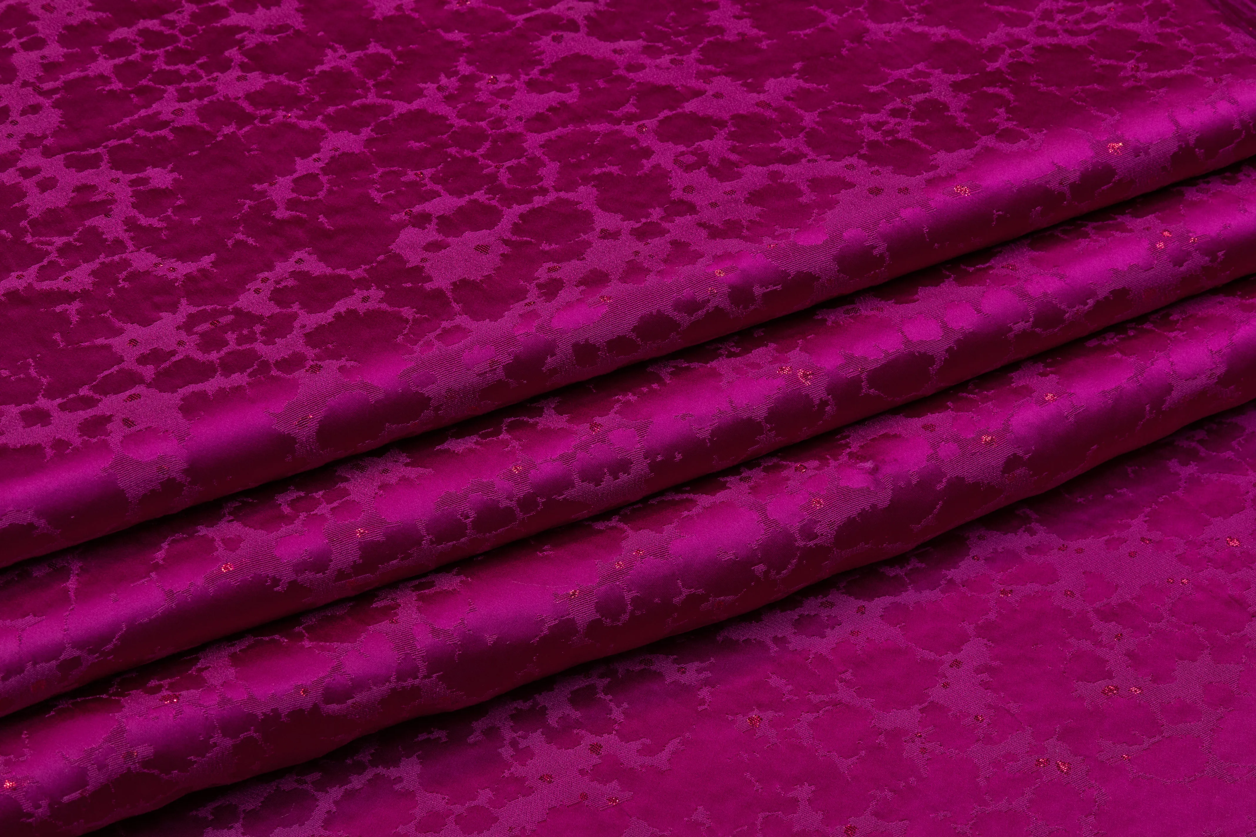 Abstract Metallic Italian Jacquard - Fuchsia