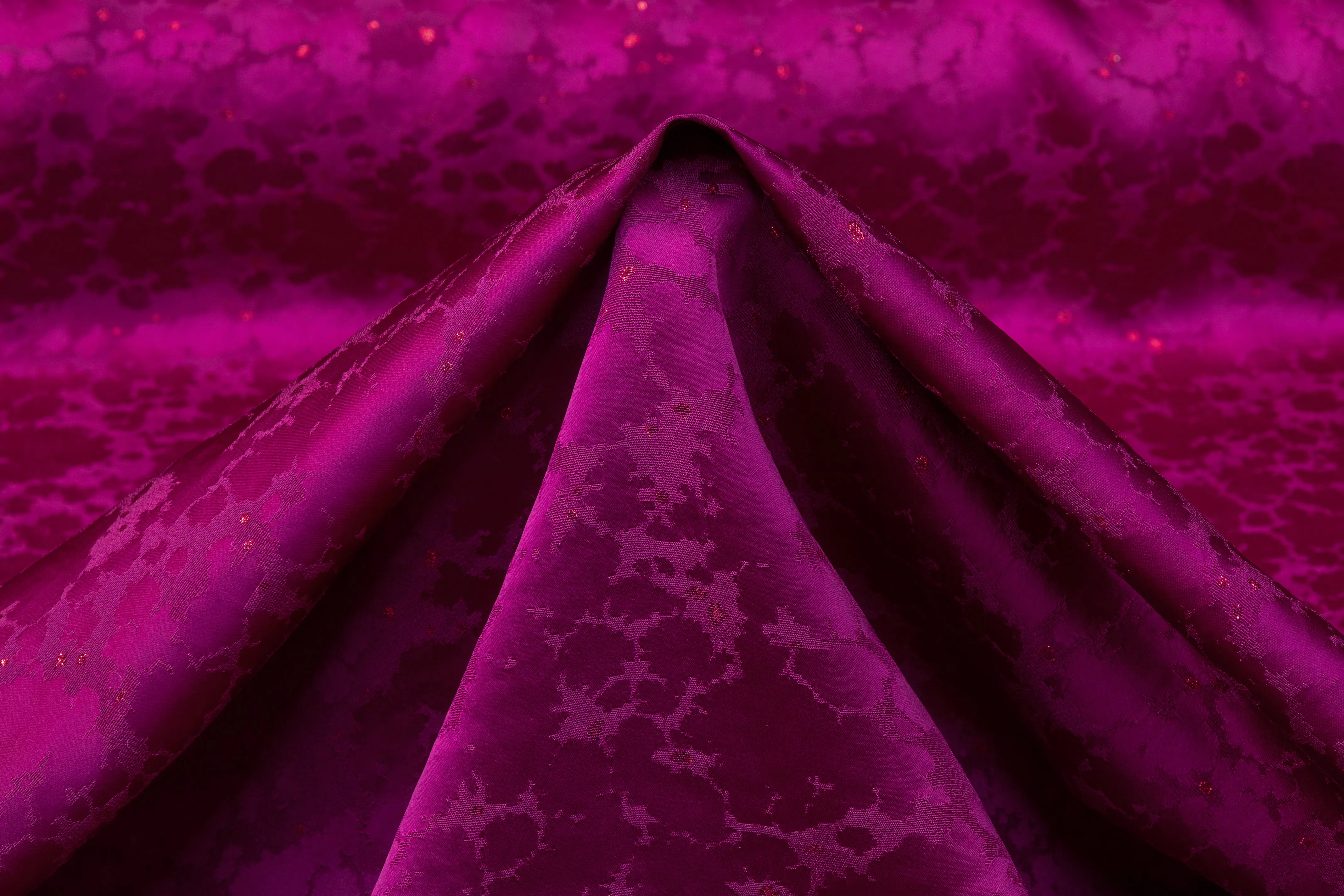 Abstract Metallic Italian Jacquard - Fuchsia