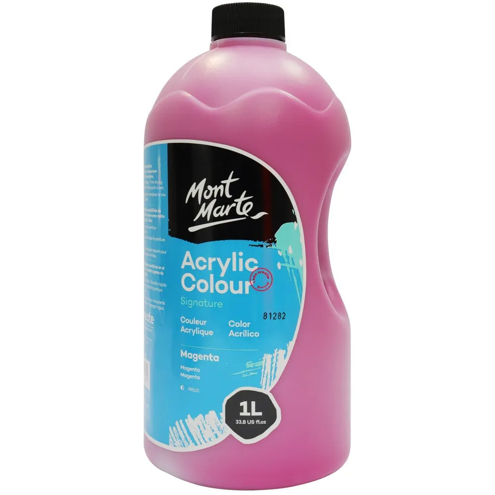 Acrylic Colour Signature 1L (33.8 US fl.oz) Bottle - Magenta