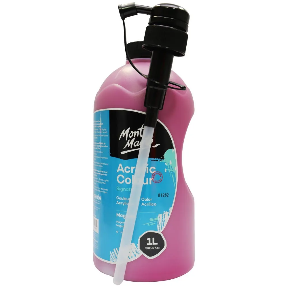 Acrylic Colour Signature 1L (33.8 US fl.oz) Bottle - Magenta