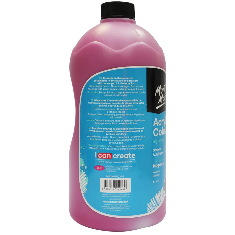 Acrylic Colour Signature 1L (33.8 US fl.oz) Bottle - Magenta