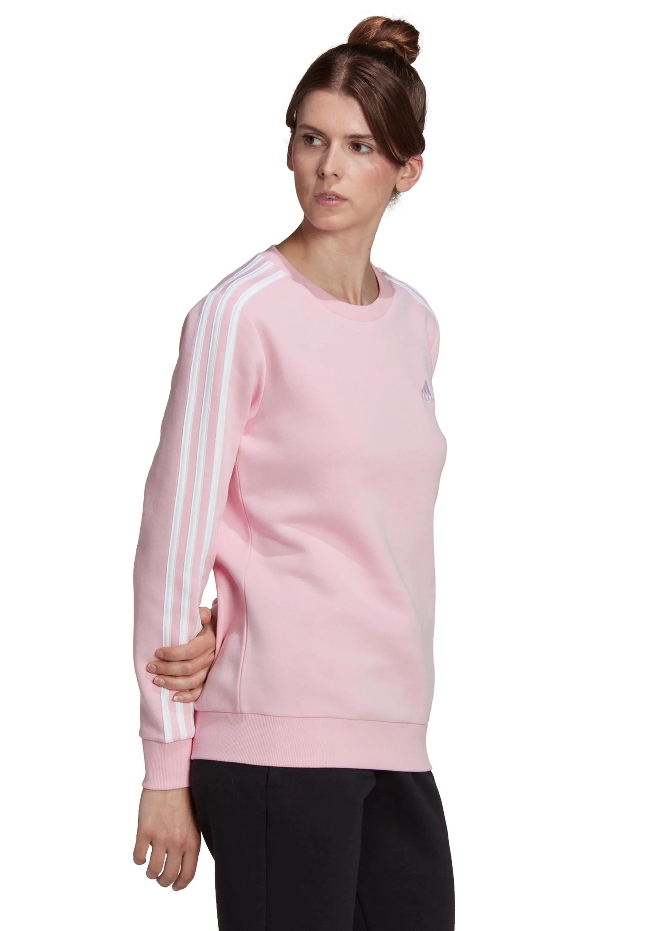 Adidas Womens 3 S Fleece Sweatshirt <BR> HM1932