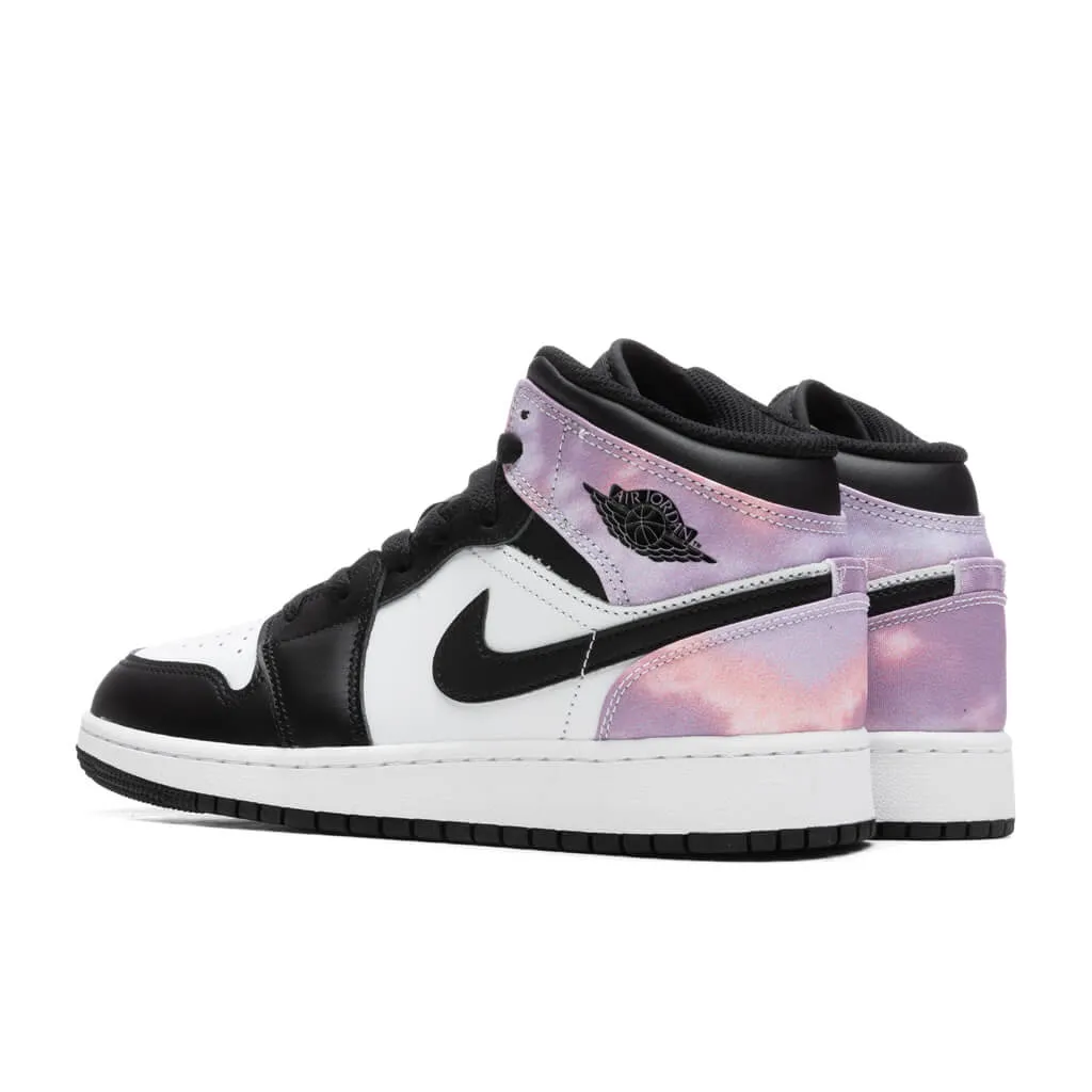 Air Jordan 1 Mid SE (GS) - Black/Bleached Coral/White