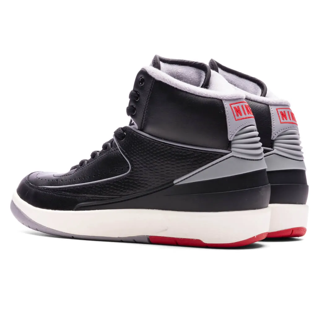 Air Jordan 2 'Black Cement' - Black/Cement Grey/Fire Red