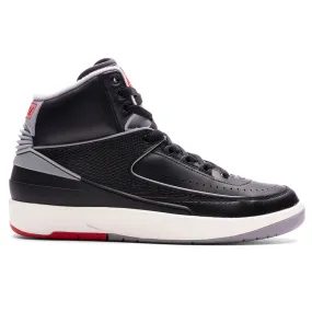 Air Jordan 2 'Black Cement' - Black/Cement Grey/Fire Red