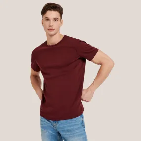 AL - Men 'Burgundy' Basic Plain Cotton T-Shirt AL788