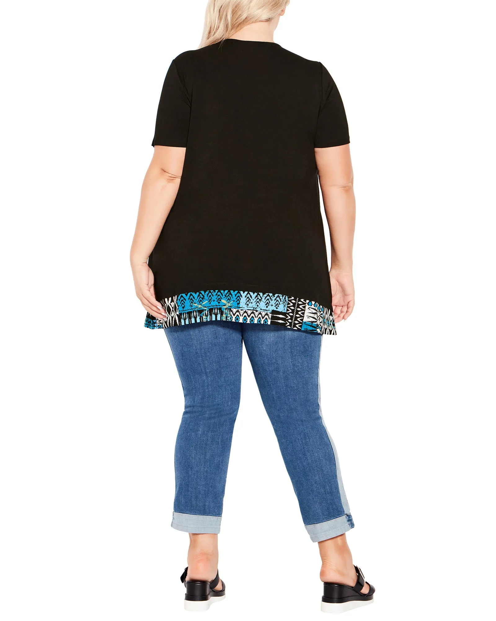 Alexia Overlay Tunic | Black / Light Blue