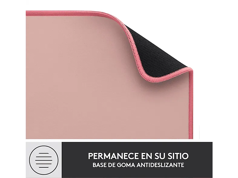 Alfombrilla para teclado y ratón - Logitech Desk Mat Studio Series, Nylon/ Poliéster, Rosa