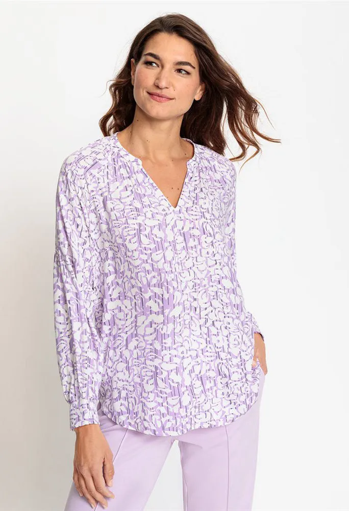 All-Over Lilac Print Blouse