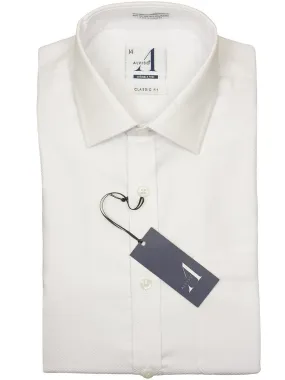 Alviso 24339 60% Cotton / 40% Polyester Boy's Dress Shirt - Waffle Weave - White