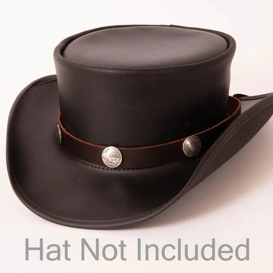 American Hat Makers Brown Leather Buffalo Nickel Hat Band AHMBRBB