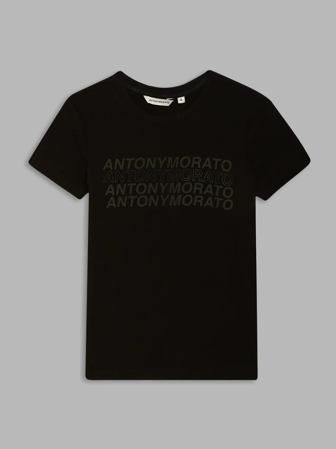 Antony Morato Kids Black Logo Regular Fit T-Shirt