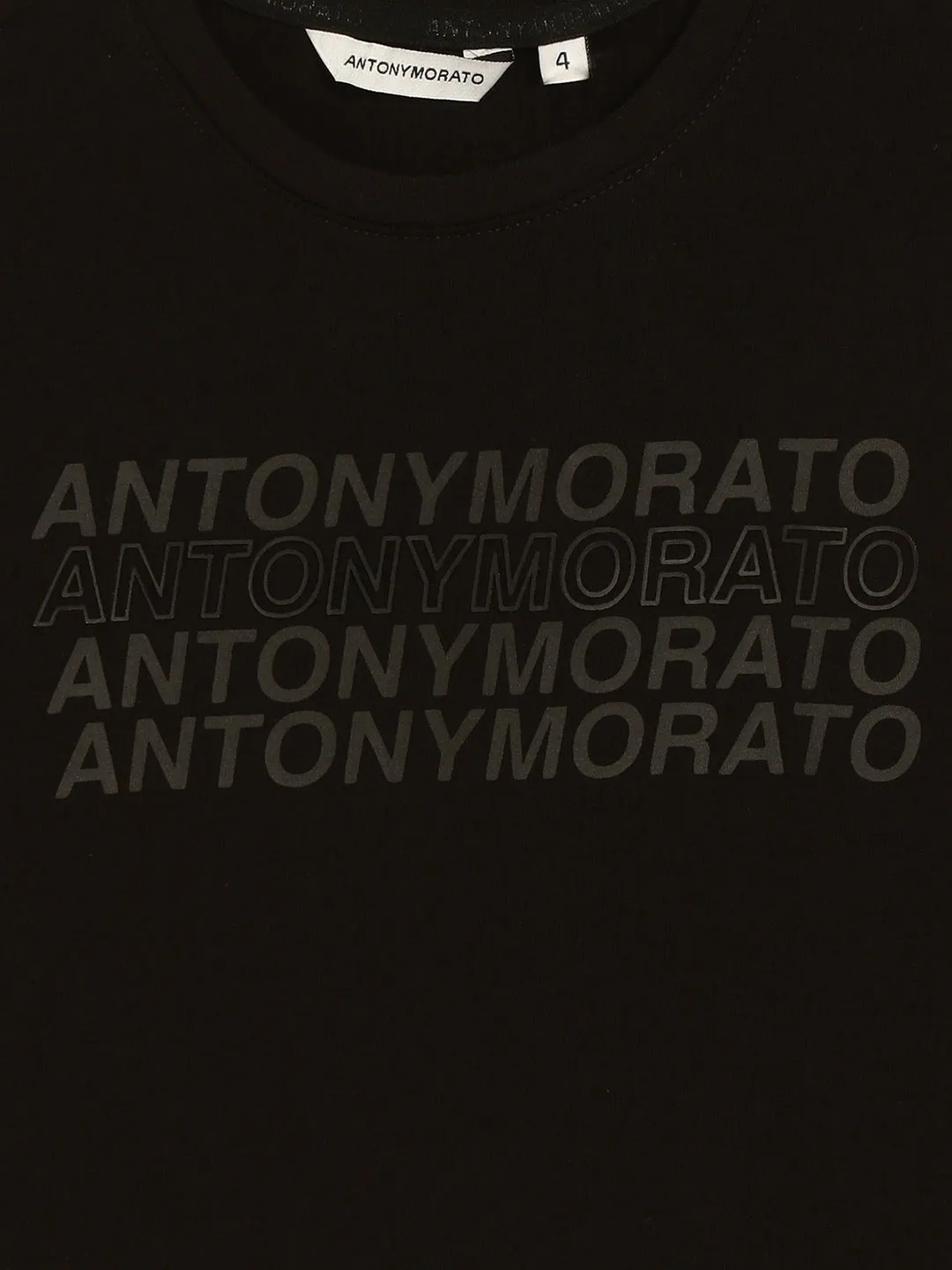 Antony Morato Kids Black Logo Regular Fit T-Shirt