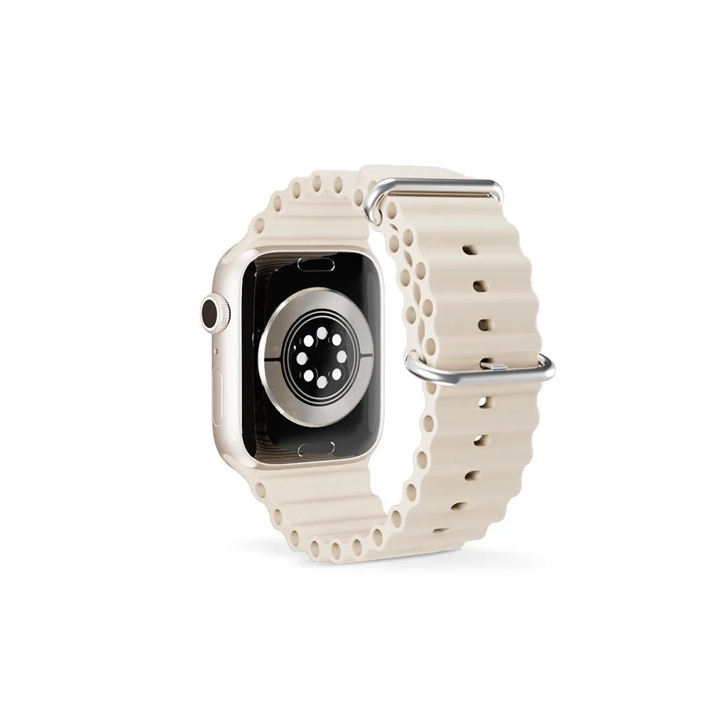 Apple Watch (38/40/SE/41mm) Epico Ocean Silikone Rem - Cremehvid