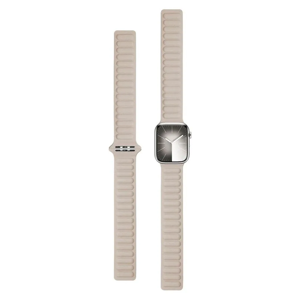 Apple Watch (38/40/SE/41MM) Lippa Magnetisk Læder Rem - Beige