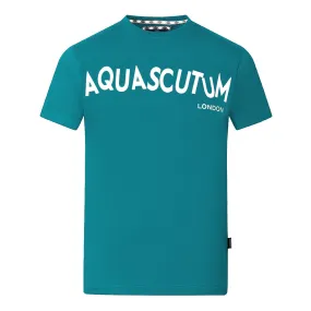 Aquascutum Distorted Logo Green T Shirt