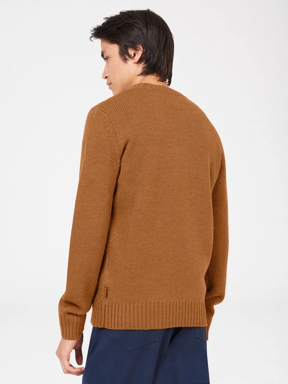 Aran Knit Crewneck Sweater - Ginger