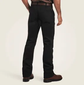 Ariat Men's Rebar M5 Straight DuraStretch Washed Twill Black Dungaree Straight Leg Pant 10041065