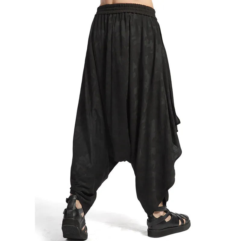 Asymmetric Baggy Drop Crotch Pants