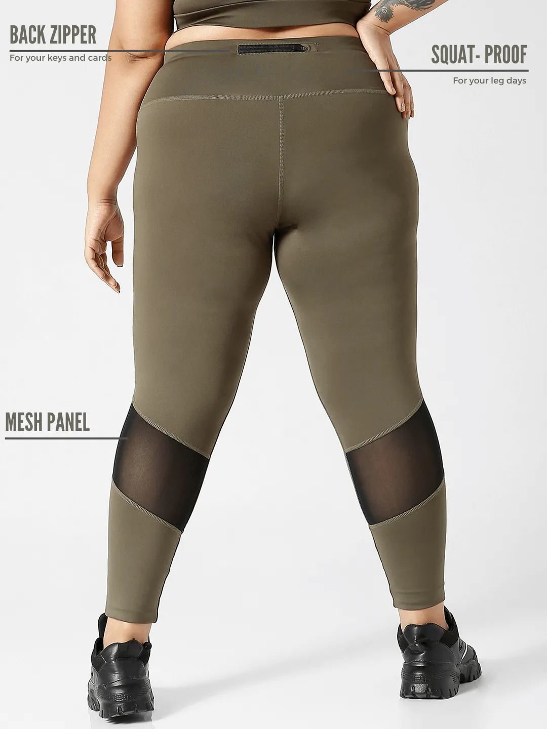 Ath Perform 7/8 High Waist Leggings Olive Plus