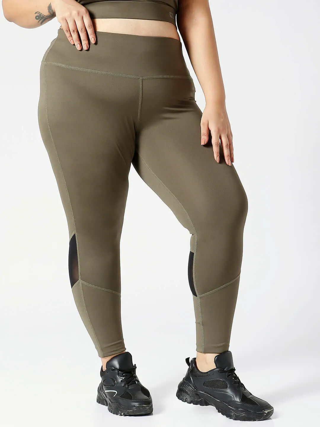 Ath Perform 7/8 High Waist Leggings Olive Plus