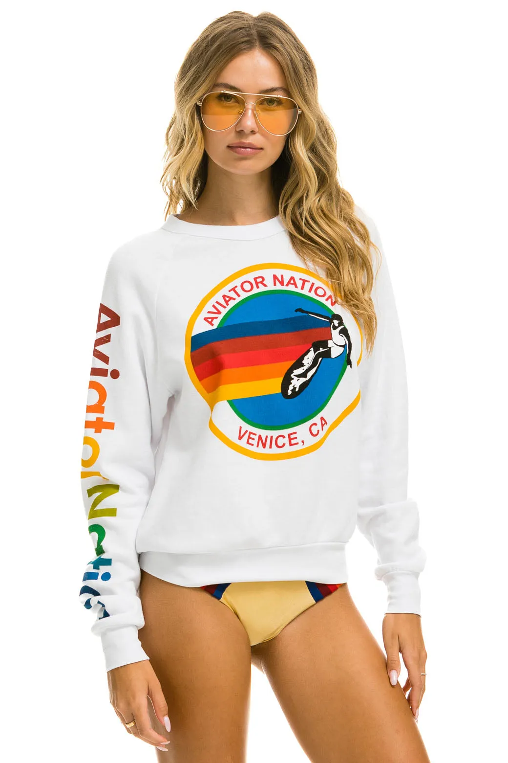 AVIATOR NATION SWEATSHIRT - WHITE