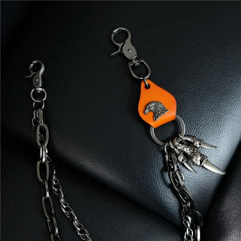 Badass Mens Eagle Double Key Long Biker Pants Chain Wallet Chain For Men