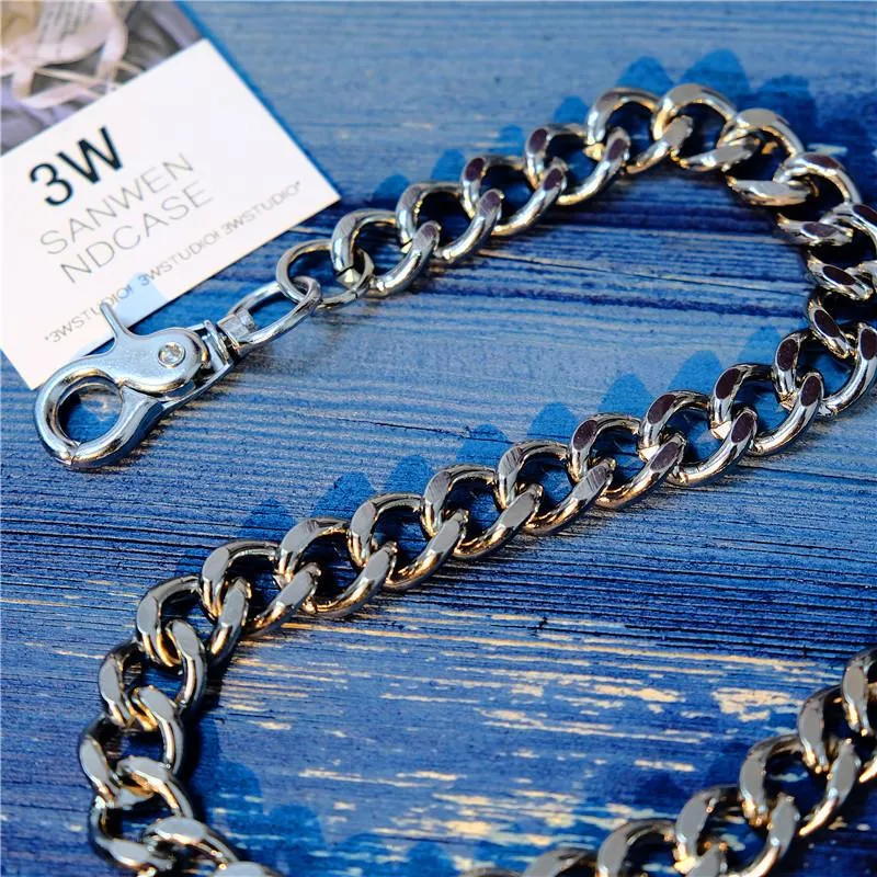 Badass Men's Silver Long Key Chain Wallet Chain Pants Chain Biker Wallet Chain For Men