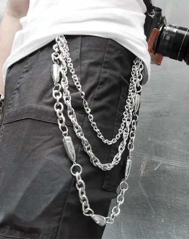 Badass Punk Mens Triple Long Bullet Wallet Chain Pants Chain jeans chain jean chain For Men