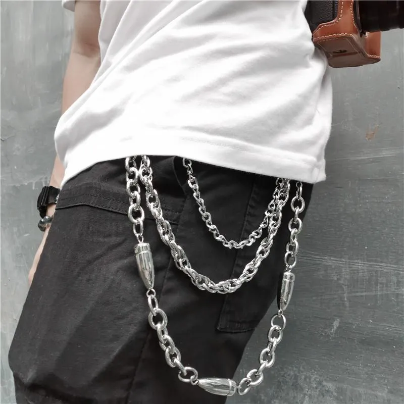 Badass Punk Mens Triple Long Bullet Wallet Chain Pants Chain jeans chain jean chain For Men