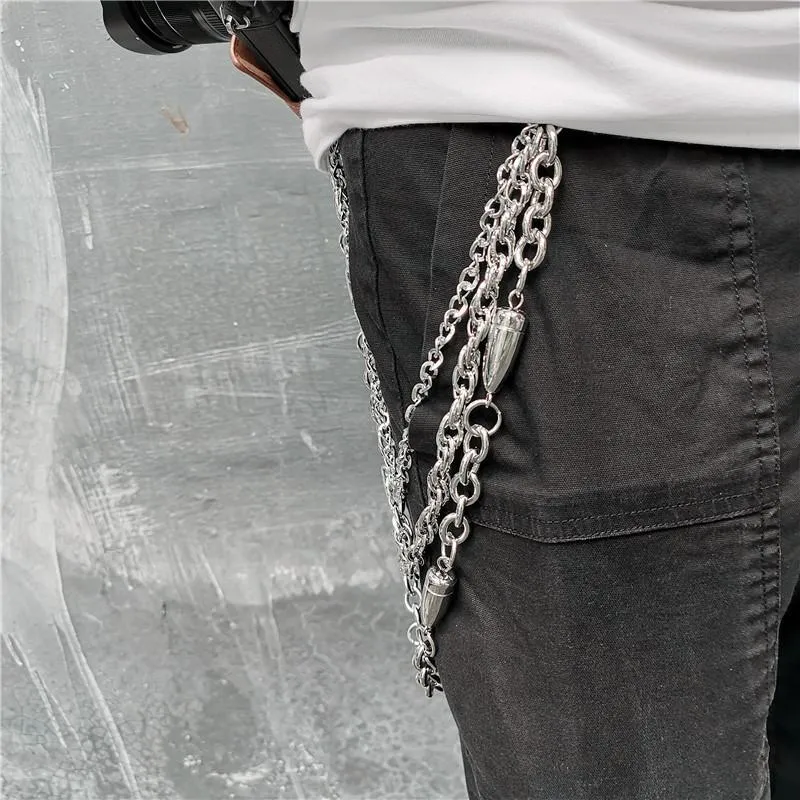 Badass Punk Mens Triple Long Bullet Wallet Chain Pants Chain jeans chain jean chain For Men