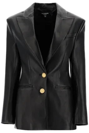 BALMAIN leather blazer jacket