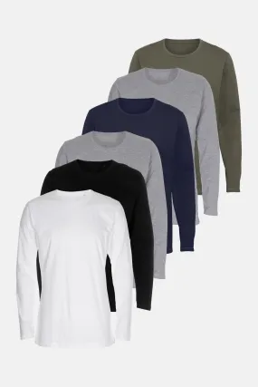 Basic Langærmet T-Shirt - Pakketilbud (6 stk.)